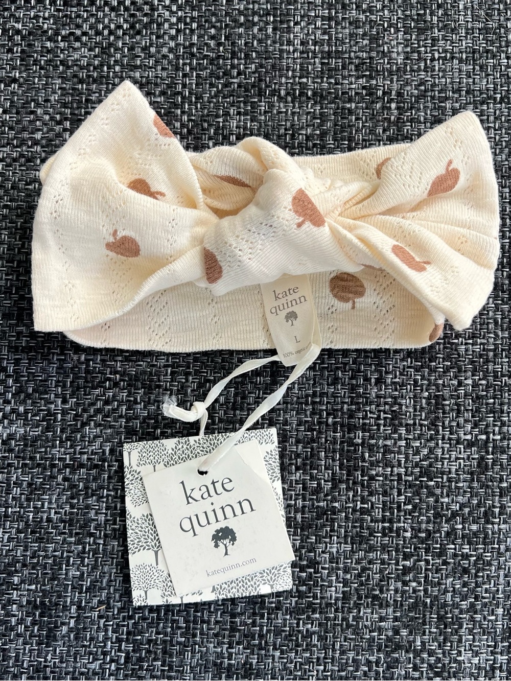 NWT Kate Quinn Baby’s Organic Cotton Bow Headband Size Large (12-24 Months)